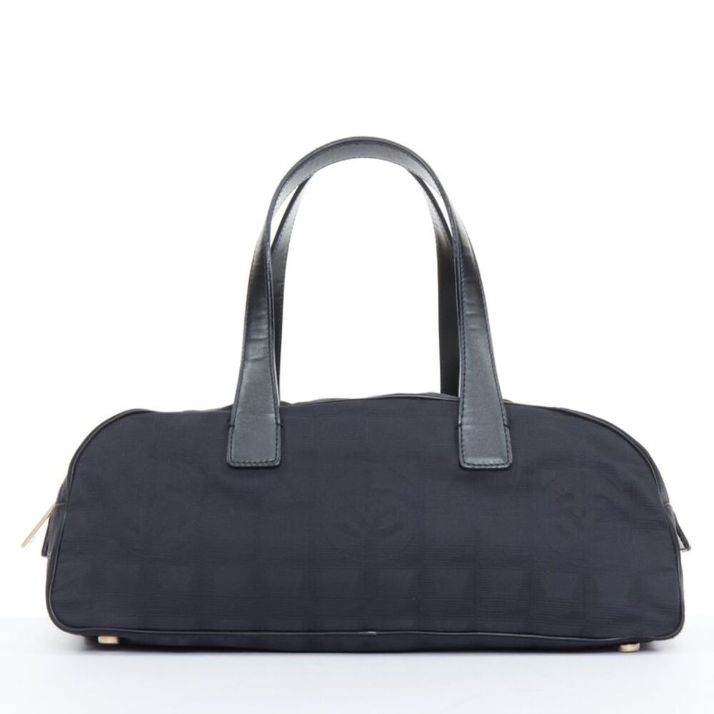 Chanel 2002 New Travel Line Black Nylon Bowling Bag